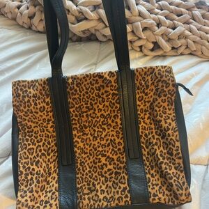 Leopard Print Tote Bag with Black Accents
